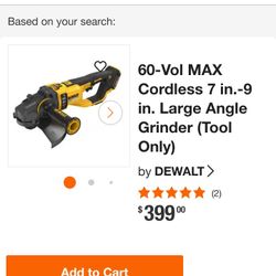 60v DeWalt 7 And 9 Inch Grinder Tool Only 