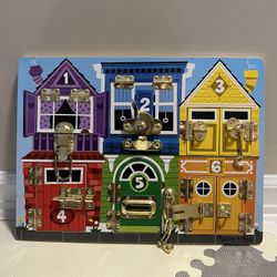 Melissa & Doug wooden lock latch activity board toy