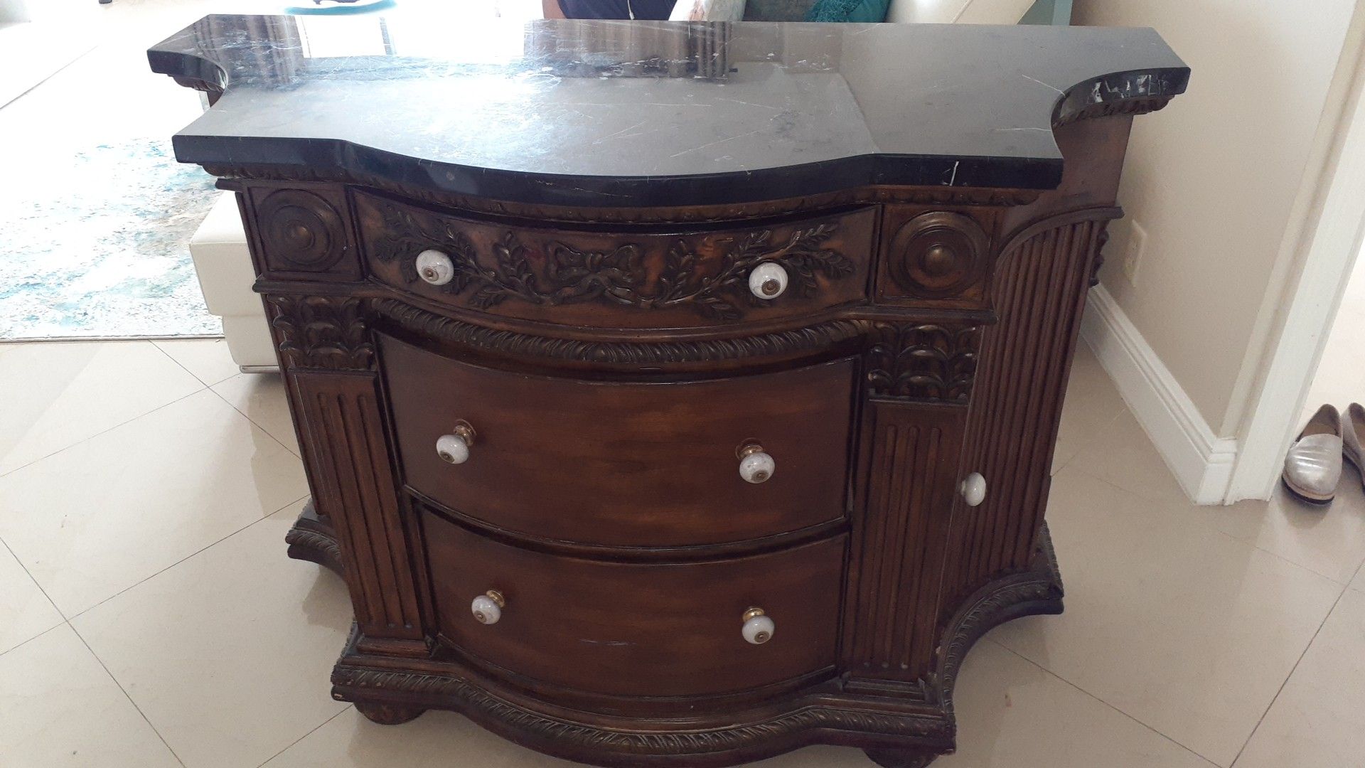 Dresser with granite countertop