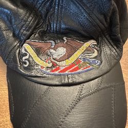 Men’s leather ball cap adjustable