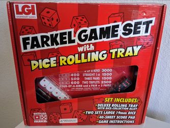Farkel Game Set with Dice Rolling Tray