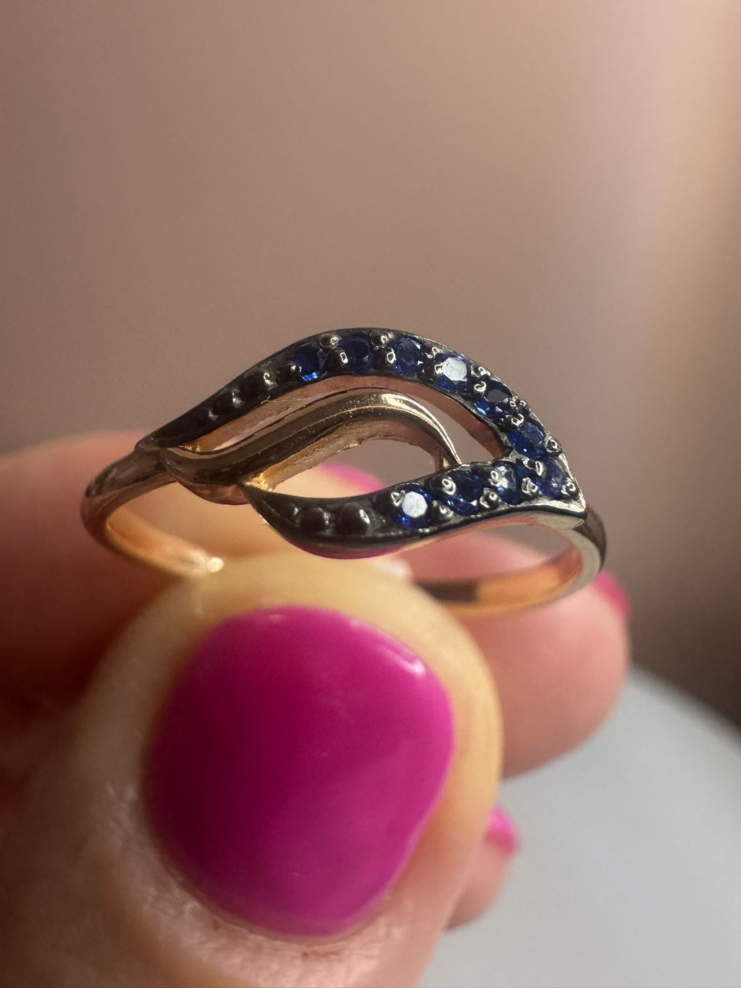 Vintage gold plated Sterling Silver 925 new Ring Spinel , Women's Jewelry Size 7.25