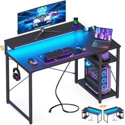 40 Inch Small Gaming Computer Desk with Shelves