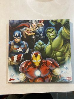 Marvel Avengers Canvas Wall Art Set – Captain America, Iron Man, Hulk & Thor (2 Pieces)