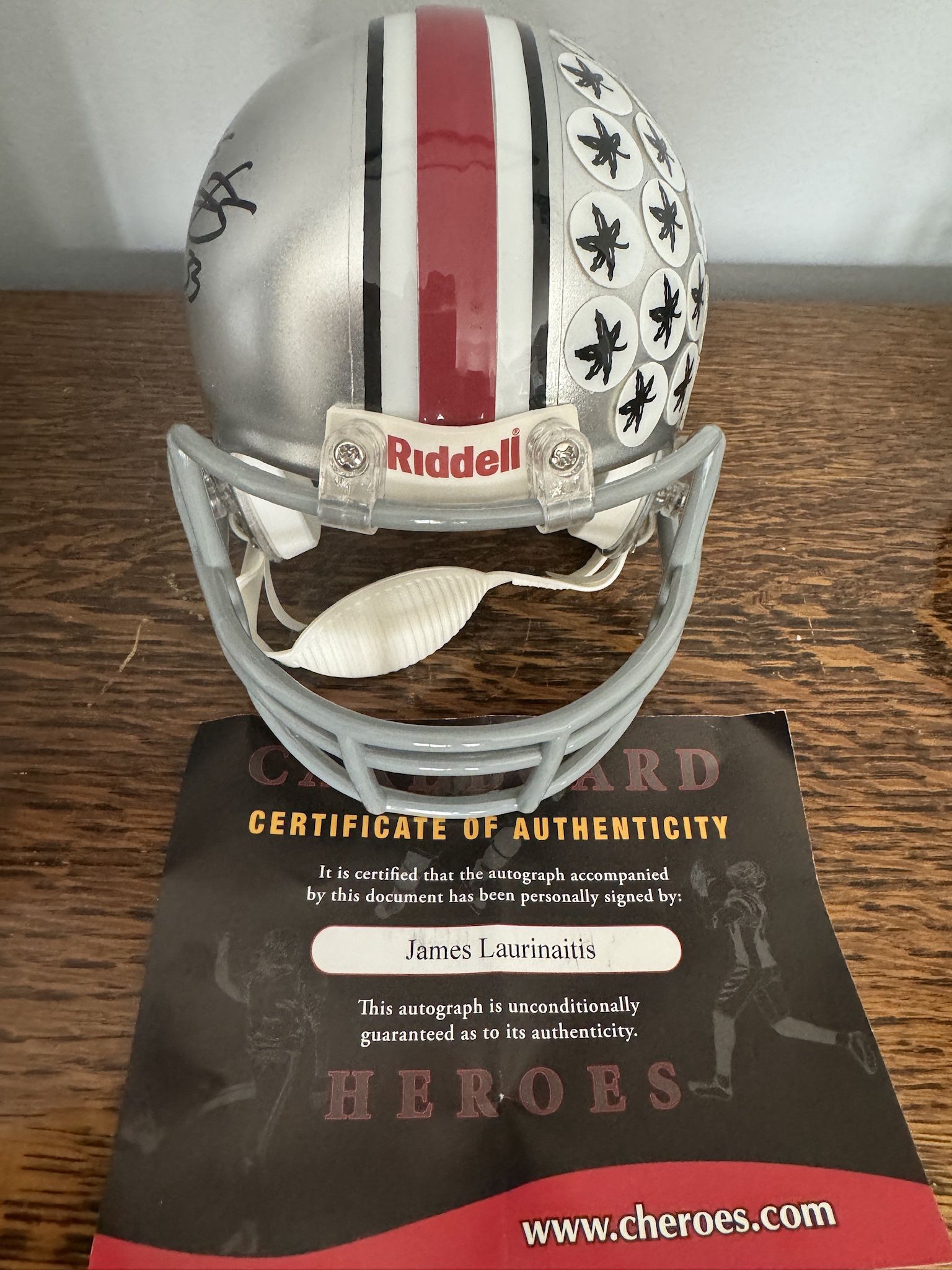 James Laurinaitus Autographed Ohio State Helmet with COA!