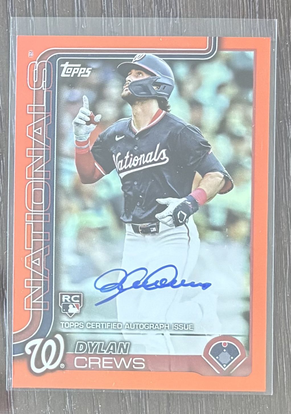 2025 Topps Series 1 Dylan Crews Real One On-Card Auto RC Orange /25 Nationals