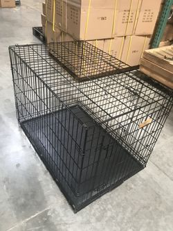 Qpets Xxxl 48”x30”x31”H Double Door Crate Dog Cage