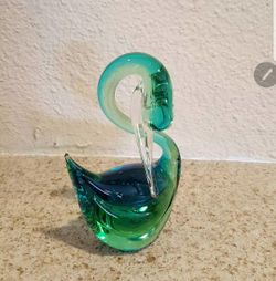 crystal swan made in italy
