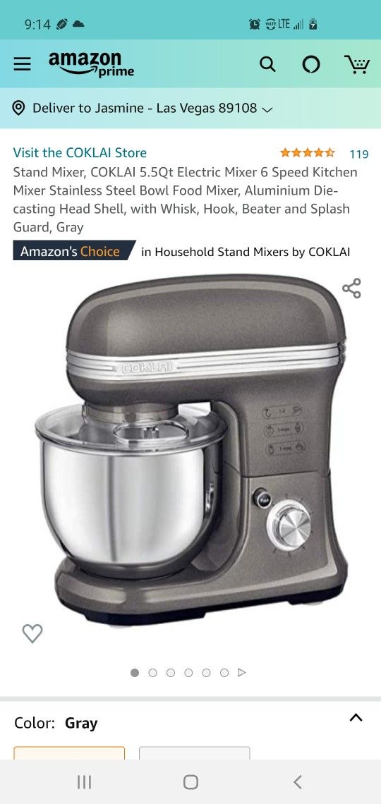 $80 COKLAI 5.5QT 6 SPEED ELECTRIC MIXER