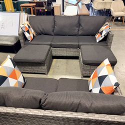 4 Piece Outdoor Patio Furniture with 3 Seater Sofa,