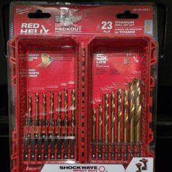 Milwaukee Titanium Twist Drill Bit Set 23 Piece Brand New Factory Sealed Hablo Español 
