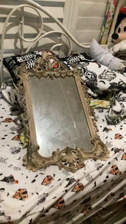Vintage style wood mirror 30 x 16