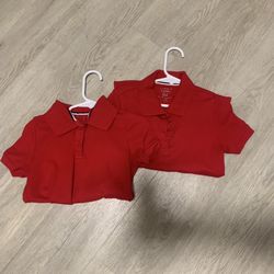2 French Toast little girl’s red school uniform shirts