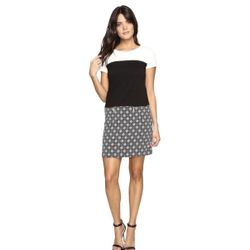 Brand New Ellen Tracy Black & White Ponte & Jacquard Dress - Size 18W