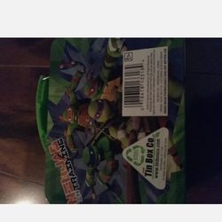 Teenage Mutant Ninja Turtles Square Lunch Box Tin or Stationery  - green - Nice Smaller Than Typical Lunch Box