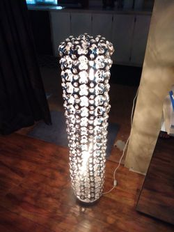 Tall Floor Lamp Metal and Crystal Beads