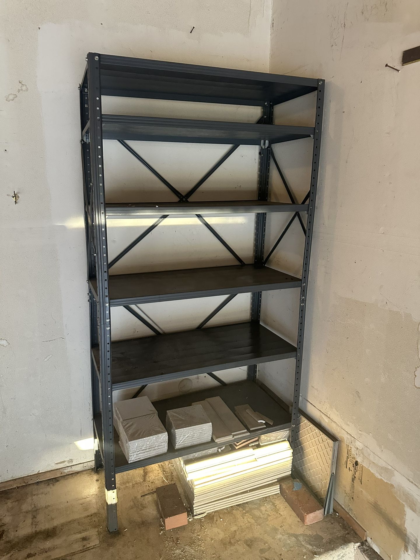 heavy-duty metal shelving rack