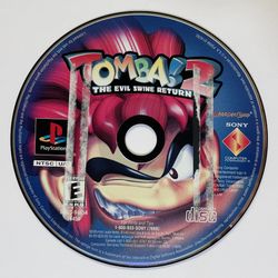 Tomba 2: The Evil Swine Return Sony PS1 Rare Game Disc Only