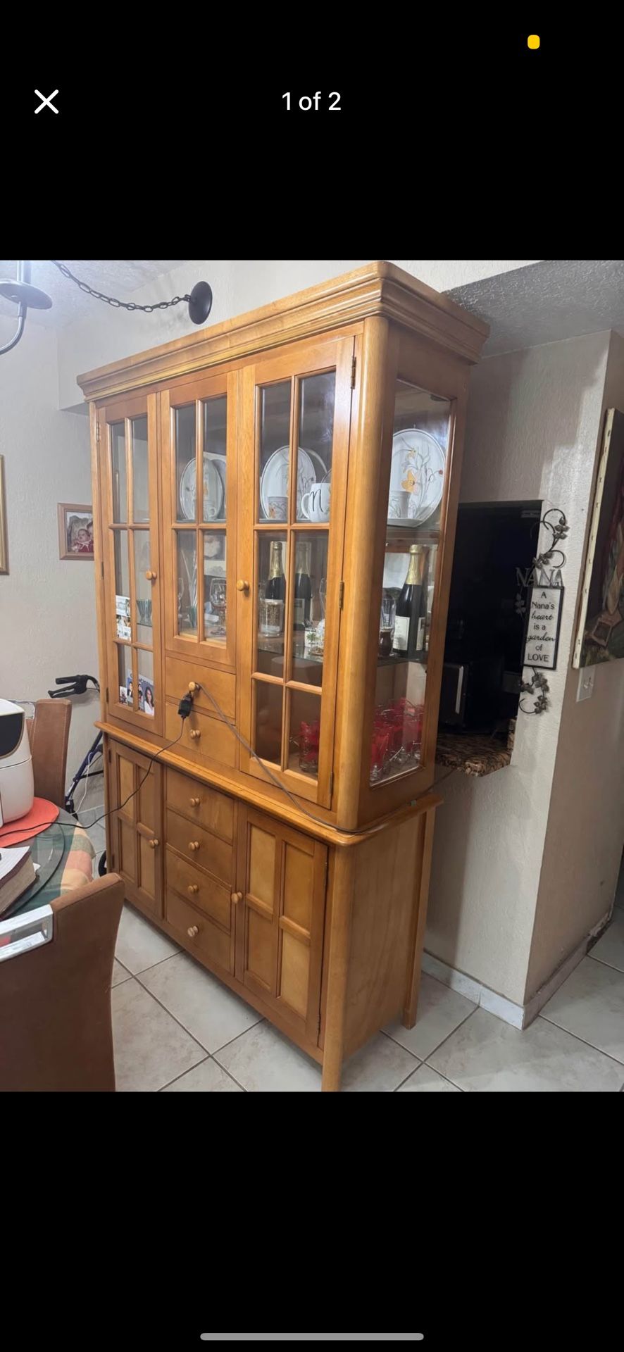 China Cabinet Solid Wood