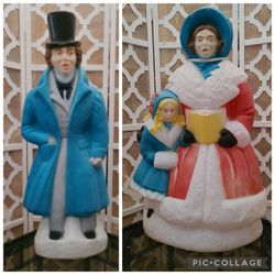 Empire Dickens Christmas Carolers Vintage Blow Molds 