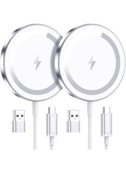 Apple Mag-Safe Charger 2 Pack, Magnetic Wireless Charger for iPhone 16 15 14 13 12 Pro Max Plus mini, 15W Fast Charging Pad, for Airpods 4/3/2/Pro, St