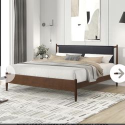 Ian King Wood Platform Bed, Bed frame