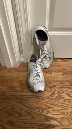 Puma White Silver Low-Top Sneakers