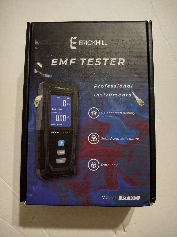 ERICKHILL EMF Meter, Rechargeable Digital Electromagnetic Field Radiation Detector Hand-held Digital LCD EMF Detector, Great Tester for Home EMF Inspe