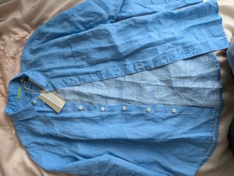 Tommy Bahama Blue Linen Long Sleeve Shirt NWT (Originally $99.50)