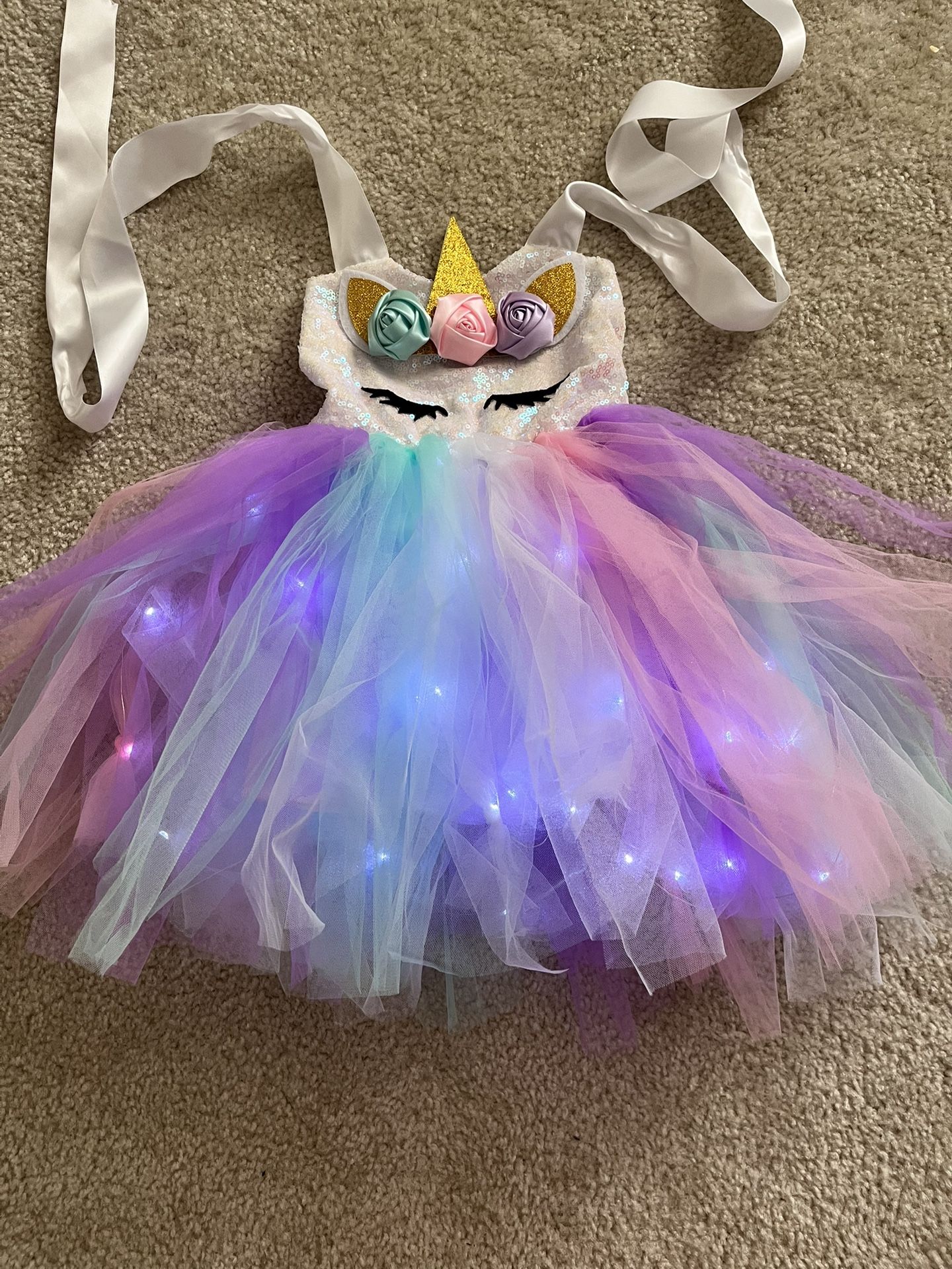 Girls Unicorn Light Up Dress