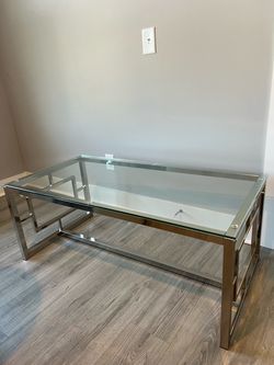 Glass Top Chrome Coffee Table