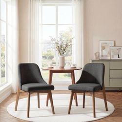 2 Drum Willin Upholstered Modern Dining Chairs