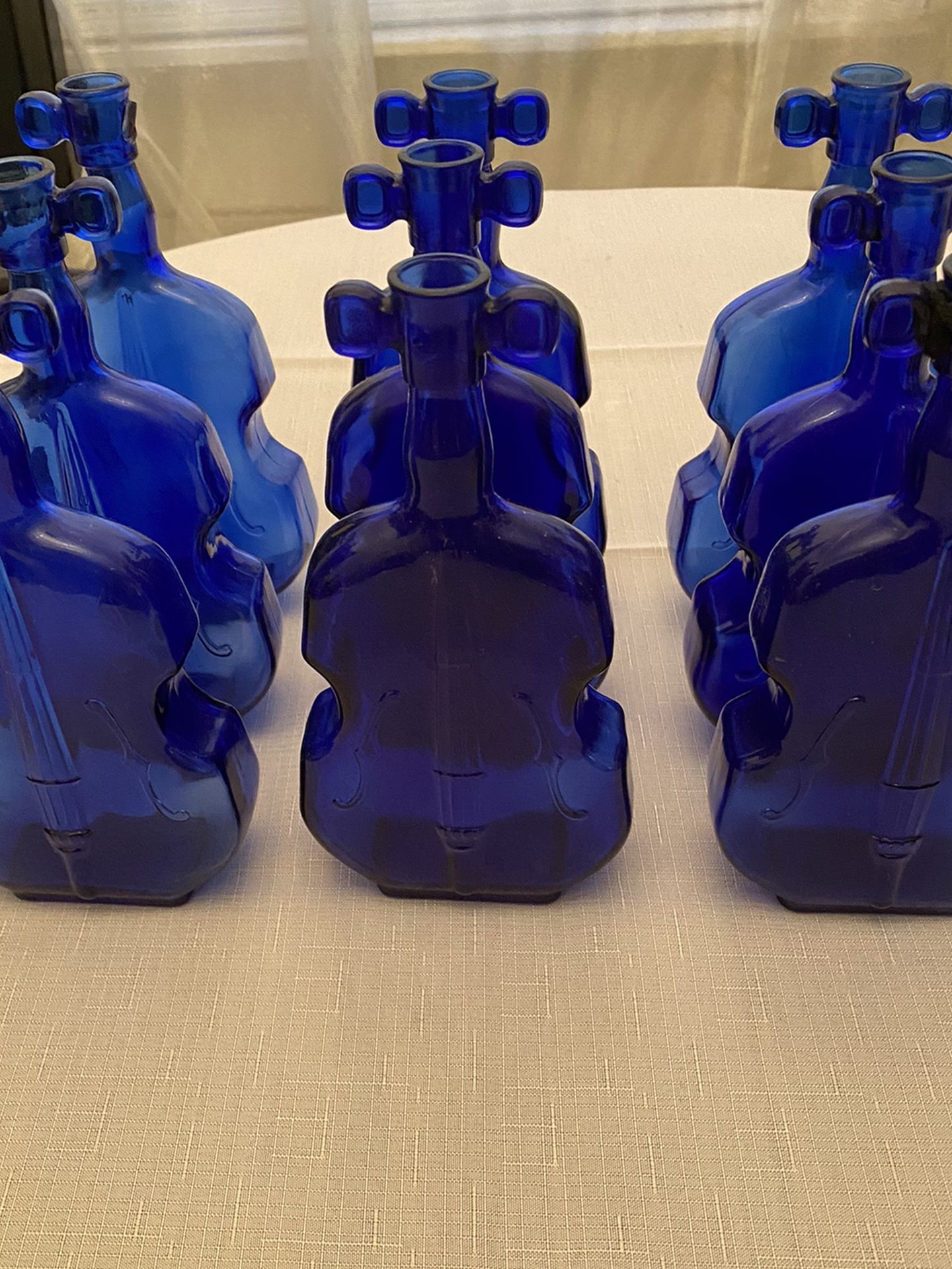 Cobalt blue vintage cello violin vases