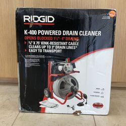 RIDGID K-400 POWERED DRAIN CLEANER.