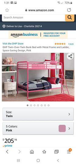 New in box metal twin over twin bunk bed mattresses sold separately