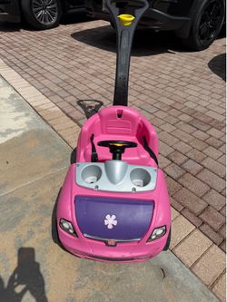Push kid car pink 2 step