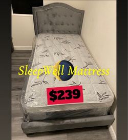 Twin size bed frame with mattress included