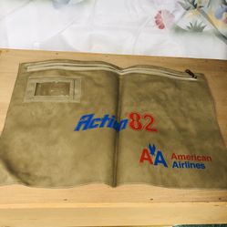 Vintage American Airlines Personnel Leather Travel Bags 