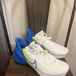 Nike Air Zoom Infinity Tour Flyknit Golf Shoes CT0540-102 Men’s US 9 White Blue