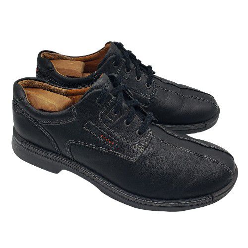 ECCO Mens 'Fusion' Split Toe Oxford Black Leather Shoes EU 45/US 11-11.5 M $165