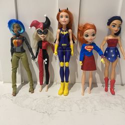 Lot Of 5 Super Hero Girl Dolls Action Figures 