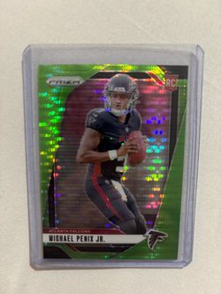 Michael Penix Jr. Prizm Green Ice/Cracked Prizm Rookie Card Atlanta Falcons #378