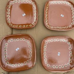 Clay Square Plates Set Of 4 