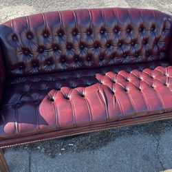 Leather Sofa  & 2 Chairs $200