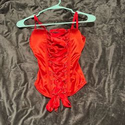 Silk red corset