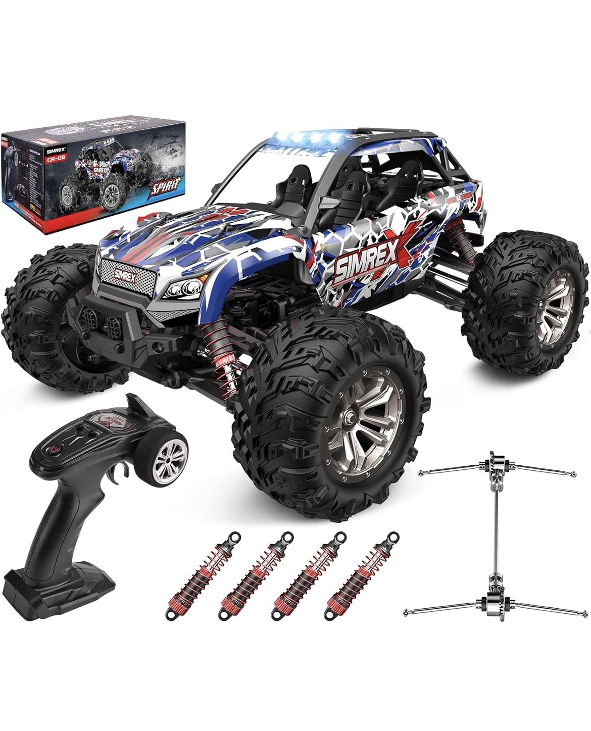 1/16 Scale Hobby RC Car, 36 KPH High-Speed 4WD RC Truck, 2.4 GHz Remote Control Car, All-Terrain Electric Vehicle, 4X4 Remote Contral Moster Truck