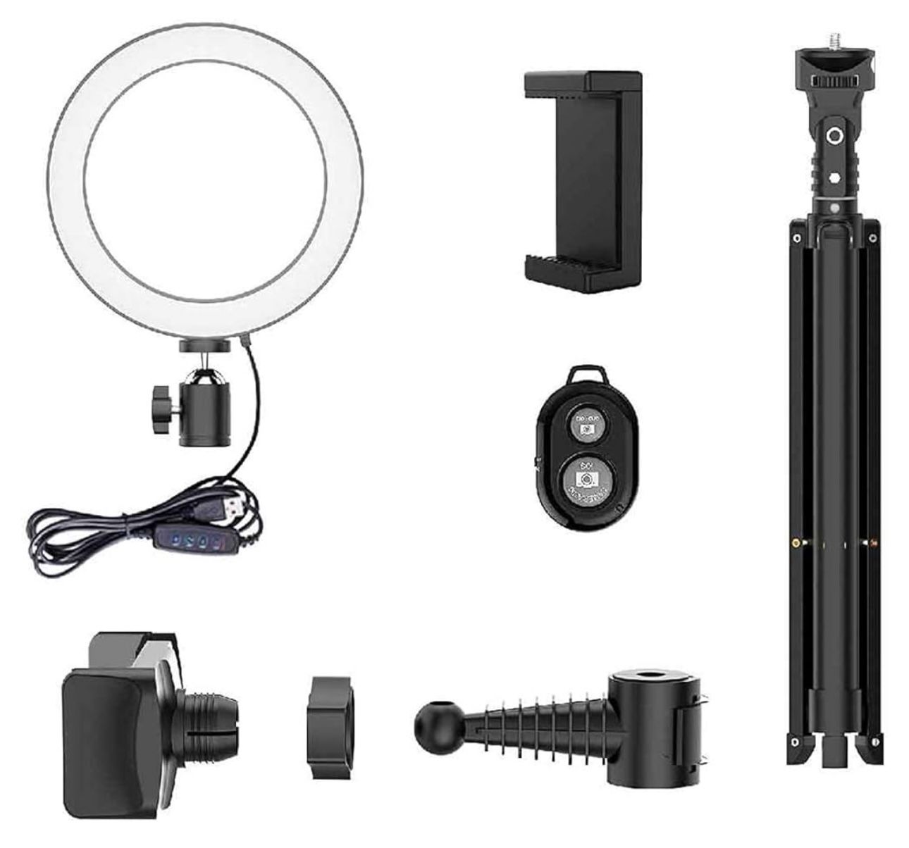 Bower 8inch Selfie Ring Light Studio With Adjustable Tripod And Phone Holder