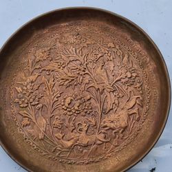 Vintage English Brass Hammered Wall Plate