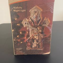 Kirkland’s Potter’s Garden Manger Scene Nativity Night Light Detailed