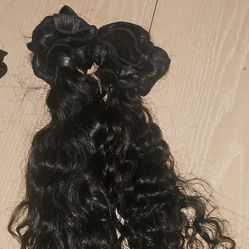 Curly Indian Human Hair Extensions(Used) 18 inches